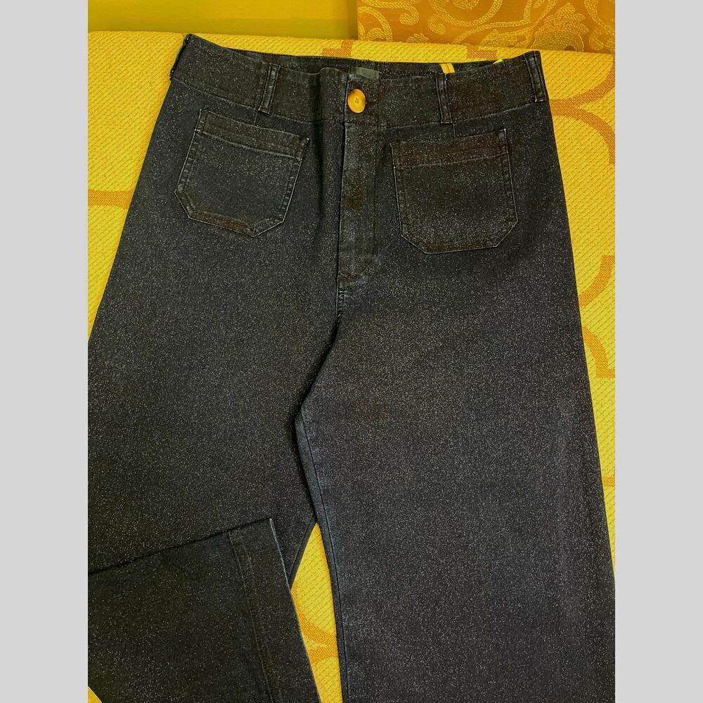 Maeve The Colette High-Rise Cropped Wide-Leg Jeans: Sparkle Edition, size 32 - Picture 14 of 16